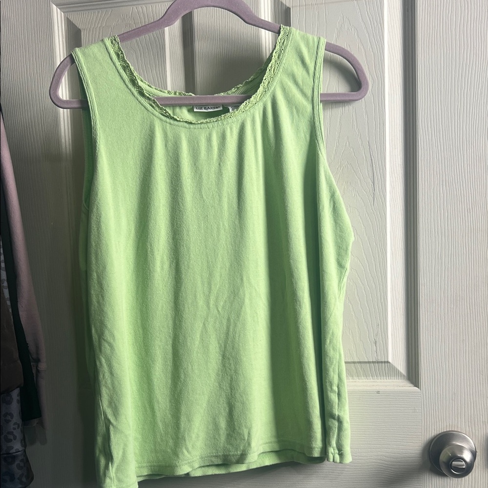 Liz Baker Light Green Tank Top
